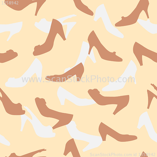Image of woman shoes seamless pattern illustration background