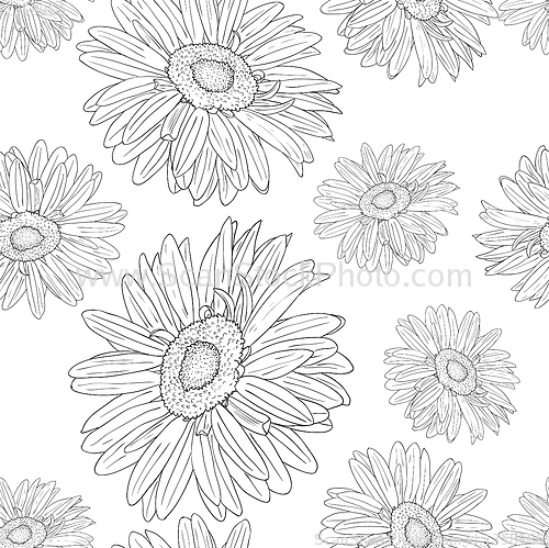 Image of Seamless wallpaper with beautiful flowers