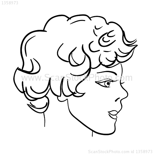 Image of Hand-drawn fashion model. Vector illustration. Man face