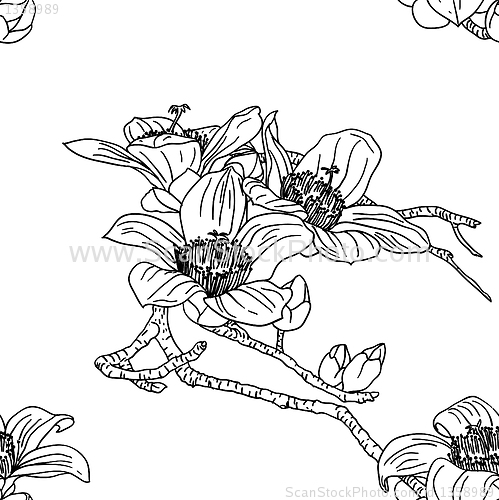 Image of Seamless wallpaper with orchid flowers