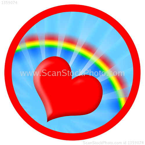 Image of Love Heart and Rainbow