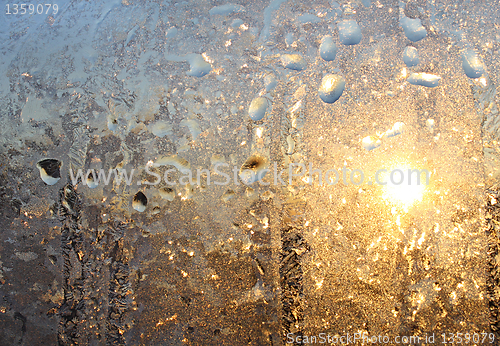 Image of ice patterns with sunlight texture