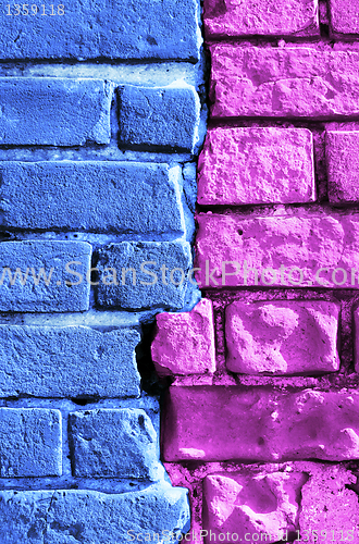 Image of abstract multi-colored brick wall