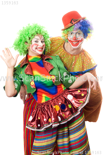 Image of Couple of playful clowns