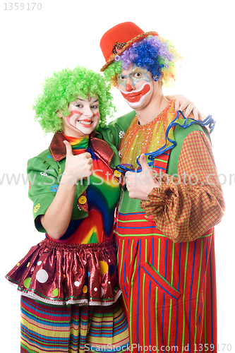 Image of Couple of happy clowns