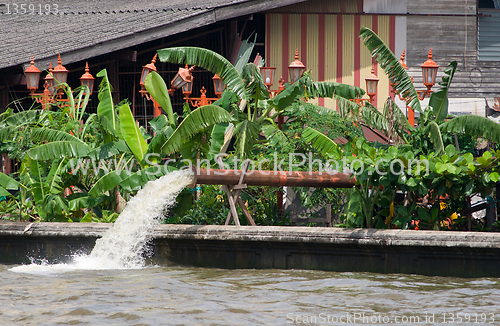 Image of Pumping of flood water in Bangkok, Thailand