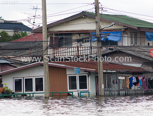 Image of Flooded houses in Bangkok, Thailand