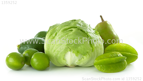 Image of green fruits and vegetables