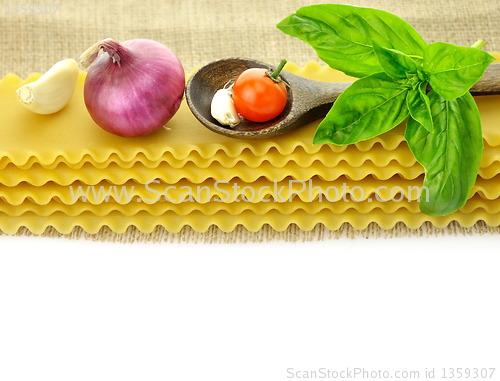 Image of raw lasagna sheets