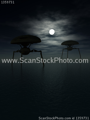 Image of Alien Tripods In Ocean
