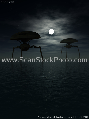 Image of Alien Tripods In Ocean