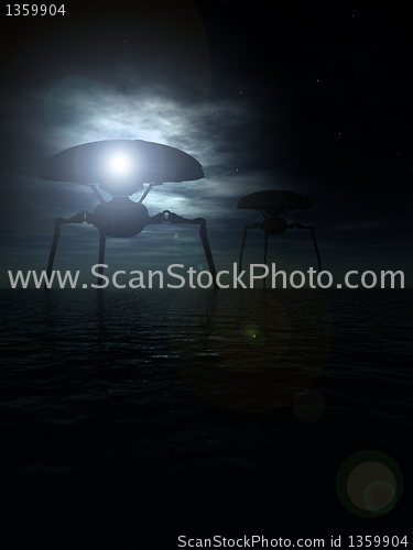 Image of Alien Tripods In Ocean