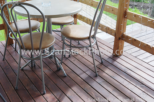 Image of table and chairs on the terrace 