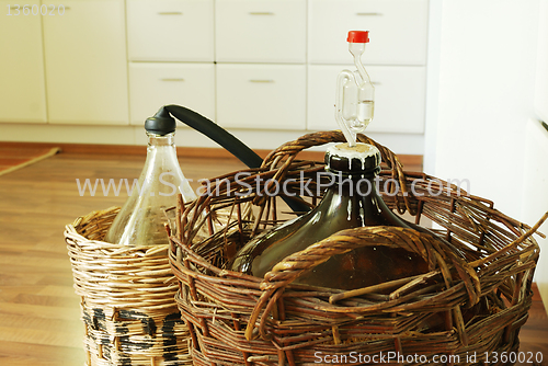 Image of bottles of homemade wine 