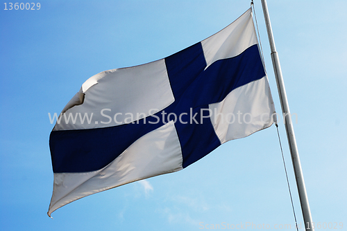 Image of fluttering national flag of Finland 