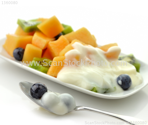 Image of Closeup of Fruits with yogurt 