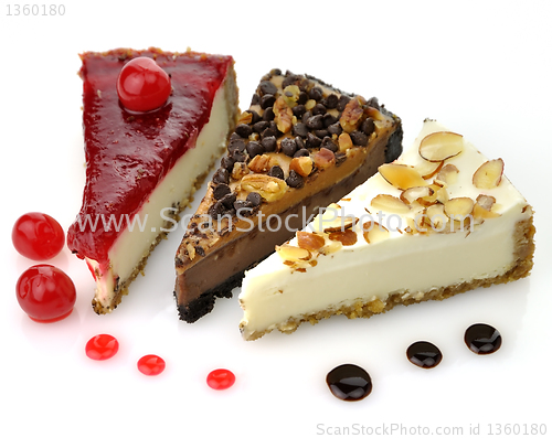 Image of slices of cheesecakes 
