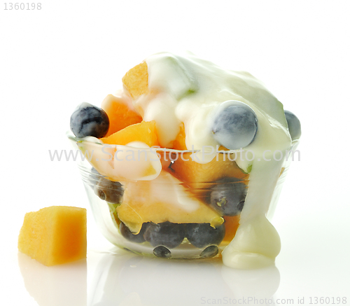 Image of Closeup of Fruits with yogurt 