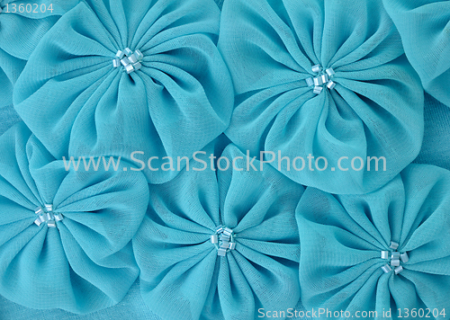 Image of Blue fabric flowers
