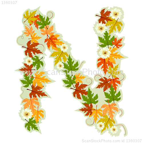Image of Pattern floral letter N