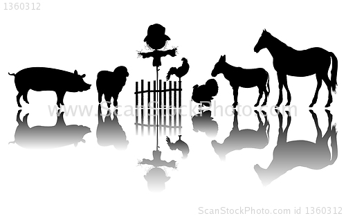 Image of Farm animals silhouettes