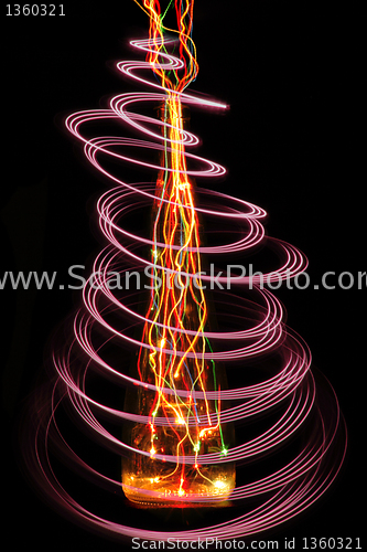 Image of christmas tree from the lights