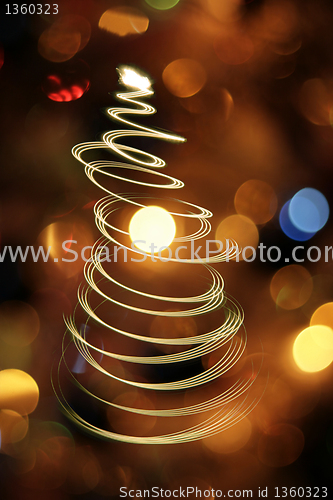 Image of christmas tree from the lights