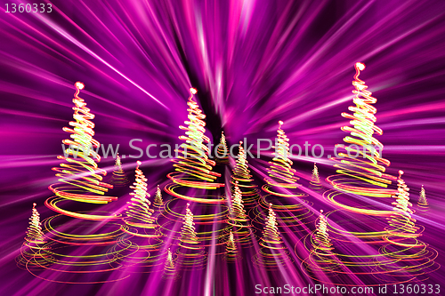 Image of christmas tree from the lights