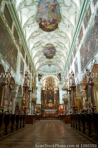 Image of  St. Peter Abbey Church inside. Salzburg, Austria