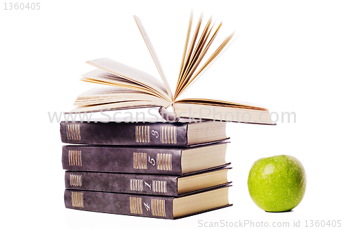 Image of  Pile of books isolated on white background