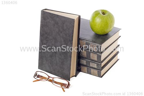 Image of  Pile of books isolated on white background