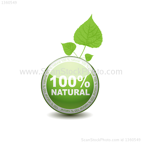 Image of Ecology web push button icon. 100 percent 
