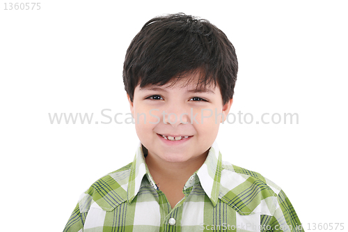 Image of Cute smiling happy little boy isolated on white background 