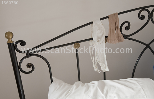 Image of Detail of iron bed