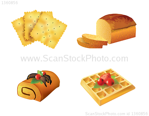 Image of Set of pastry objects