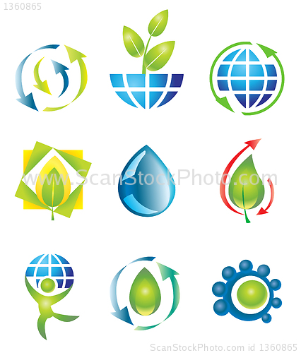 Image of Set of nature design elements