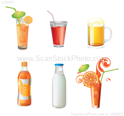 Image of illustration of different beverages 