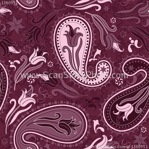 Image of Purple repeating floral pattern