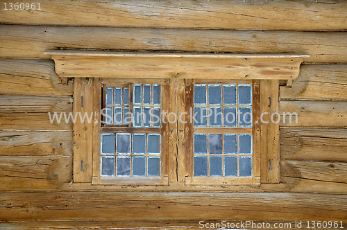 Image of fragment of an old wooden house