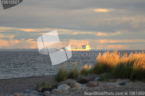 Image of A ship  on sea.