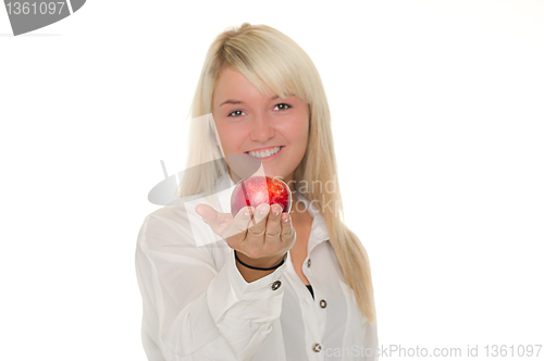 Image of Young girl with apple