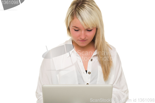 Image of Young girl with laptop