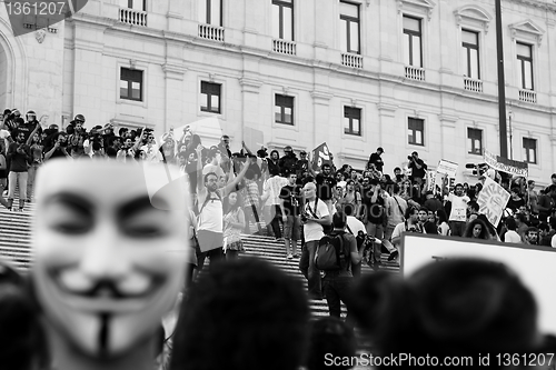 Image of Protesters invade the parliament staircase