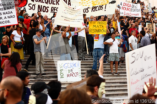 Image of Protesters invade the parliament staircase