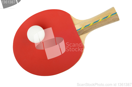 Image of table tennis ball and racket 