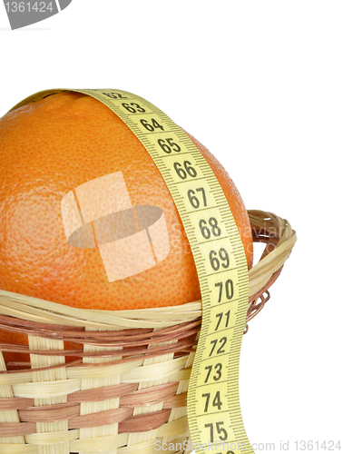 Image of grapefruit in the basket and tape measure