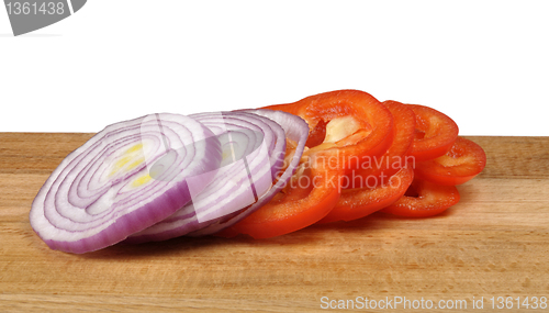 Image of sliced onion and pepper