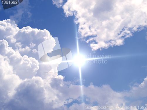 Image of Blue sky with clouds