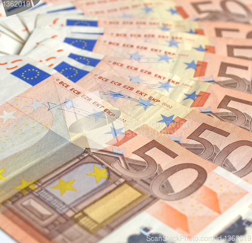 Image of Euro bankonotes background