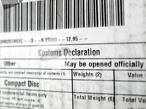 Image of Customs declaration